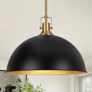 LamQee 1-Light Large Pendant Light Kitchen Island, Farmhouse Modern Dome Pendant Light Fixtures Ceiling Hanging Lighting Chandelier - 1 of 4