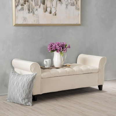NicBex Storage Bench Storage Organizer Ottoman Padded Seat Cushion with Arms for Living Room, Bedroom