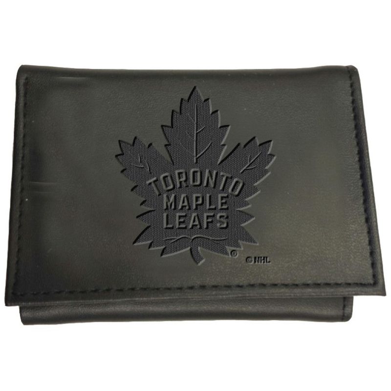 Evergreen NHL Toronto Maple Leafs Black Leather Trifold Wallet Officially Licensed with Gift Box, 1 of 2