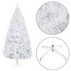 Angel Sar 8FT Flocked Christmas Tree, Pre-Lit Artificial Pine with 1349 Branch Tips, Metal Stand, Snow White Holiday Decor - 4 of 4