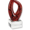 HomeRoots 13" Clear Burgundy and Black Murano Glass Modern Abstract Tabletop Sculpture - 4 of 4