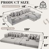 Oversized Cloud Sectional Couch,L-Shaped Sectional Sofas Bed with 8 Pillows, Right Facing 3-Seat Corduroy Modular Sofa with Magazine Bag, No Assembly - 2 of 4