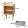 SeaCamel 2-Tier Nightstand with Collapsible Fabric Drawer - White Wood Side Table Storage Cabinet - 3 of 4