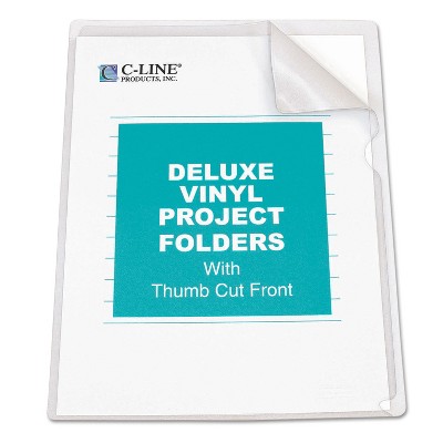 C-Line Deluxe Project Folders Jacket Letter Vinyl Clear 50/Box 62138