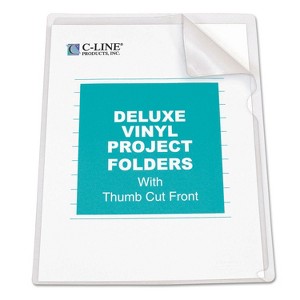 C-Line Deluxe Project Folders Jacket Letter Vinyl Clear 50/Box 62138 - 1 of 3