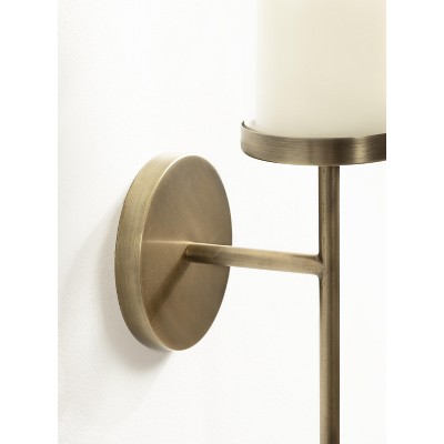 Antique Brass Metal Wall Sconce with Glass Cylinder
