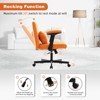 Gulches Orange Velvet Criss Cross Armrest Office Chair Adjustable Height 360¡ã Swivel, Stylish Home Office Chair with Wheels for Gaming & Makeup - 4 of 4