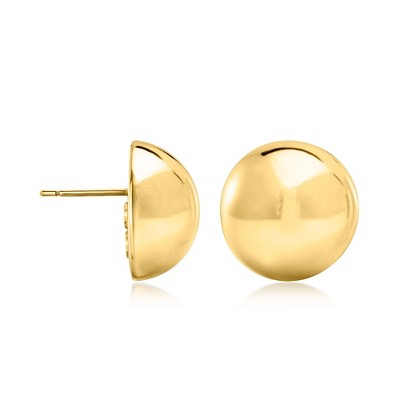 Ross-Simons Italian 16mm 14kt Yellow Gold Dome Earrings