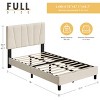 Bed Frame with Adjustable Headboard, Linen Upholstered Platform Bed Frame with Strong Wooden Slats, Mattress Foundation - 2 of 4