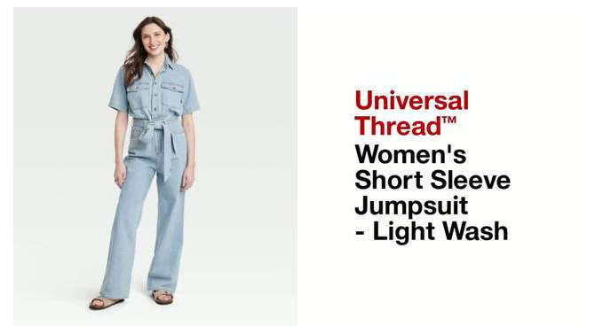 Women's Short Sleeve Jumpsuit - Universal Thread™ Light Wash, 2 of 9, play video
