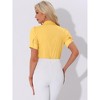 INSPIRE CHIC Women's Office Button Down One-Piece Short Sleeve Bodysuit Work Shirt - 4 of 4