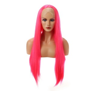 Unique Bargains Women's Long Straight Lace Front Wigs with Adjustable Wig Cap 24" 1 Pc - 1 of 4