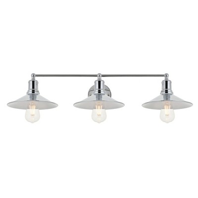 Etude 3-Light Chrome Wall Sconce with Black Shade