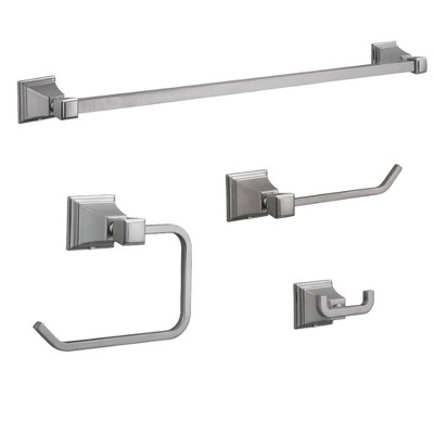 4pc Torino Bathroom Accessory Kit Satin Nickel - Design House LA