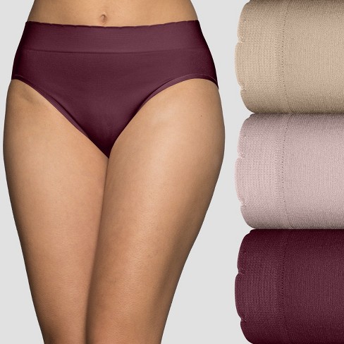 Vanity Fair Womens No Pinch No Show Seamless Hi-cut, 3-pack 13417 -  Damask/quartz/maroon - 7 : Target