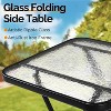 VINGLI Folding Glass Outdoor Side Table, 23.6 Inches Small Foldable Patio Bistro Table with Tempered Glass Table Top,Rectangular - 4 of 4
