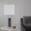 Uttermost Pilaster Table Lamp – 27"H Black Marble Column with Polished Nickel Accents & White Rectangular Shade - 4 of 4