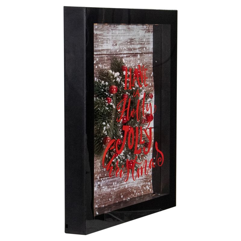 Northlight 14" Black Framed 3D "Have A Holly Jolly Christmas" LED Christmas Box Decor, 3 of 6