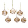 Kurt Adler 80MM Clear with Gold Pinecones Glass Ball Ornaments, 6-Piece Set - 4 of 4