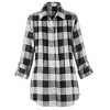 Collections Etc Buffalo Plaid Design Pintuck Tunic Top with Roll-Tab Sleeves and Button Front - 2 of 4