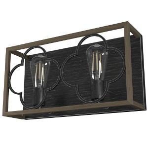 Hunter Fans 4.75" Gablecrest Wall Light French Oak Finish - 2-Light Vanity for Modern Farmhouse & French Country Decor - 1 of 1