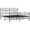 vidaXL Black California King Metal Bed Frame with Headboard & Slats, No Mattress, Easy Assembly - 2 of 4