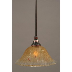 Toltec Lighting Any 1 - Light Pendant in  Black Copper with 10" Amber Crystal  Shade - 1 of 1