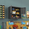 30.31"Metal Wall-Mounted Tool Storage Cabinet with Locking Door and 1 Shelf 1 Opened Drawer for Garage Warehouse,Office,Black - 3 of 4