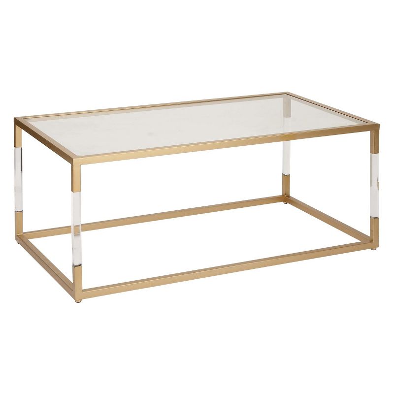 Metal and Glass Coffee Table Gold - Olivia & May, 3 of 6