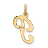 Black Bow Jewelry 14k Yellow Gold, Sophia Collection, Small Script Initial P Pendant - 3 of 4