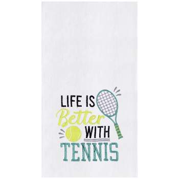 C&F Home Life With Tennis Embroidered Cotton Flour Sack Kitchen Towel