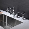 DOMETOUR Dual Handles Kitchen Faucet With Pull-Out Side Spray in - 2 of 4