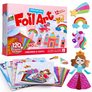 Joyfy Foil Art Kit for Kids, Unicorn/Animals/Dino Mess-Free Foil Foam Stickers, Art & Craft Supplies, Travel Toys, Birthday Gift for Boys Girls Age 4+ - 1 of 4