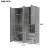 NicBex Modern 2-Door Wardrobe Closet with Hanging Rod, 47.2" Storage Cabinet for Bedroom, Lockable Drawer & Anti-Tip Strap, Tall Dresser for Closet - 3 of 4