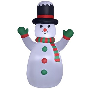 Outsunny 6 FT Christmas Inflatables Snowman, Xmas Blow Up Yard Decorations with Built-in LED Lights for Indoor, Outdoor, Lawn, Garden, Party - 1 of 4