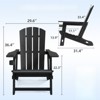 VisioGear Patio Adirondack Chair with Cup Holder, Outdoor Comfortable Set for Backyard, Black, 31.4"*29.6"*36.4" - 2 of 4