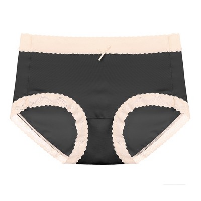Agnes Orinda Women's Mid-rise Lace Trim Brief Seamless Underwear Gray S :  Target