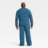 Men's Hanukkah Ribbed Long Sleeve Shirt and Pants Holiday Matching Family Pajama Set - Wondershop™ Blue - 2 of 4