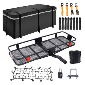 Heavy-Duty Trailer Hitch Cargo Carrier Folding Cargo Rack Rear Luggage Basket 500 Lbs Capacity 2" Receiver Hitch Cargo Rack Luggage Cargo Bag - 1 of 4