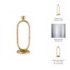 Sagebrook Home 10" Oval Ring Taper Candle Holder - Contemporary Gold Abstract Metal Candle Display for Home or Office Decor - Wedding Event Candle - 3 of 4