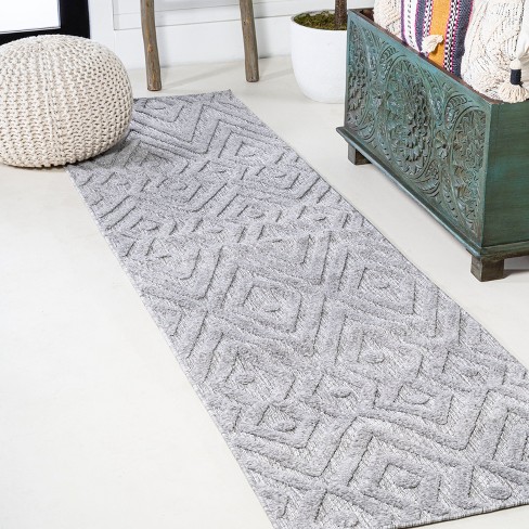 JONATHAN Y Sumak High-Low Pile Neutral Diamond Kilim Beige/Gray 5