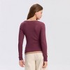 Women's Long Sleeve Contrast Ribbed Henley Top - A New Day™ - 2 of 4