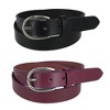 CTM Women's Adjustable Smooth Leather Dress Belt Set - 4 of 4
