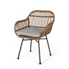 Dining Chairs Set Of 2, Rattan Chairs With Waterproof Mat, Steel Frame, Slender Leg, Round Edges Modern Living Room Chair - 4 of 4