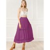 Allegra K Women's Lace Insert Vintage Swing A-Line with Elastic Waist Maxi Skirt - 4 of 4