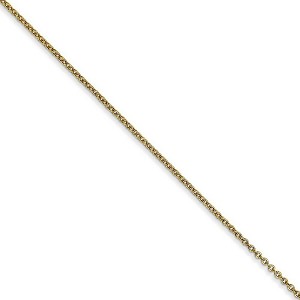Black Bow Jewelry 0.9mm 10k Yellow Gold Solid Cable Chain Necklace - 1 of 4