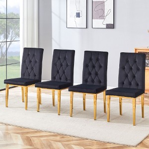 NicBex PU Leather Dining Chairs Set of 4,Modern Upholstered Armless Kitchen Chair with High Back and Metal Legs for Dining Room,Kitchen - 1 of 4