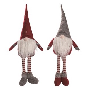 Transpac Plush Santa Gnome Shelf Sitter Set of 2 Christmas Home Decorations - 1 of 1