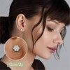 Gilded Lab-Grown Diamond 7 Stone Flower Earrings in 925 Sterling Silver & 14KT Yellow Gold-Plated Silver | 1/4, 1/2, 1, 2 Carat Total Weight - 3 of 4