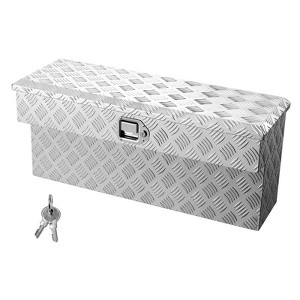 VEVOR Truck Bed Tool Box, Heavy Duty Aluminum Tool Box with Tread Patterns, Storage Toolbox Chest Organizer with Lock and Key, 34x12x15.4 in, Silver - 1 of 4